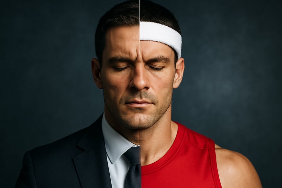 Executive and athlete achieving peak mental performance